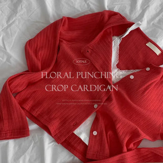 Lenny Floral Punching Crop Cardigan