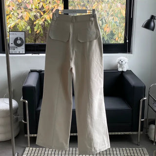 Cut-out Rivet Cotton Wide Pants