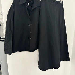 Nami Cotton Shirt Long Skirt Two-Piece Set