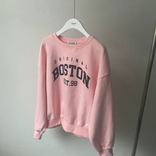 Boston Lettering Loose Fit Sweatshirt