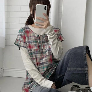 ethnic check blouse