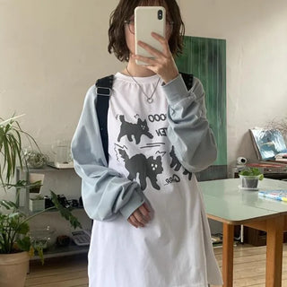 [UNISEX] Toby Cat Raglan Long Sleeve T-shirt