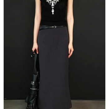 Curve Line Maxi Long Skirt