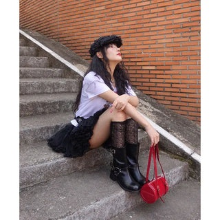Black Rose Chiffon Hunting Cap