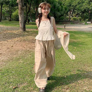 Ropin Lace Flare Sleeveless Blouse Frill Flare Avant-garde Lovely Sleeveless