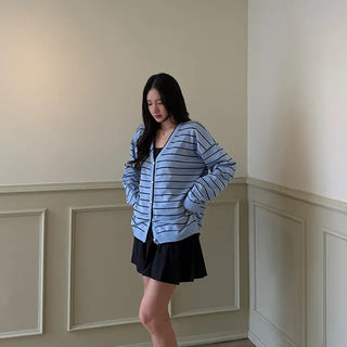 Loose Striped Cardigan
