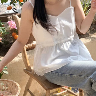 Tiered Frill Layered Sleeveless Blouse