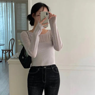 Joshua Mohair Wool Ribbed Knit Layered Set