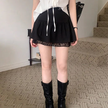 Ape Frill Lace Mini Skirt - Belt