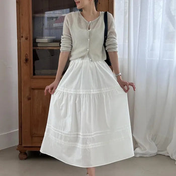 LEMON Lace Tiered Long Skirt