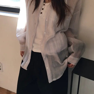 See-through striped shirt
