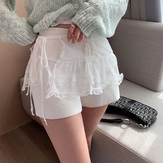 Dalpenning polka dot ruffle wrap skirt