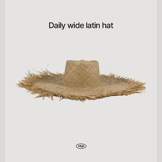 Robill Natural Beach Raffia Rattan Hat Fedora Panama Hat Bucket Hat Daily Brim