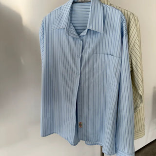 Ronnie Label Point Striped Shirt