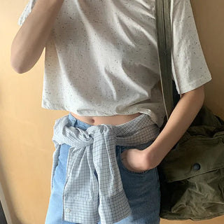 Oreo Crop Round Short Sleeve T-shirt