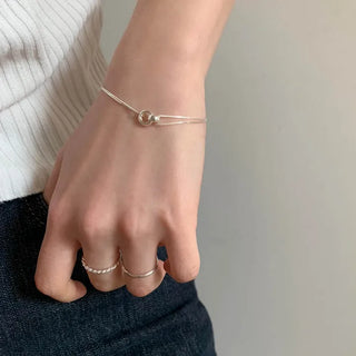 Cross Double Round Pendant Two-Strand Bracelet