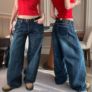 Cold dip low denim wide pants