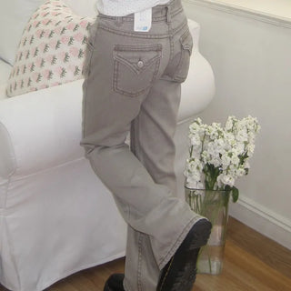 Y2K Back Pocket Detail True Stitch Low Bootcut Pants -