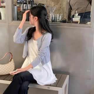 The Eight Linen Round Neck Knit Cardigan