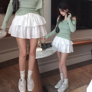 Lace tiered skirt