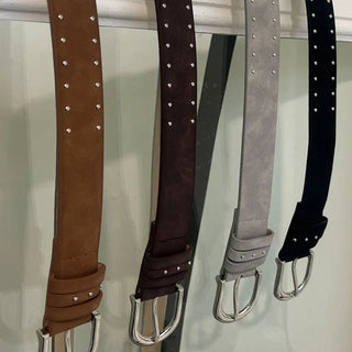 Suede studded belt 4 colors