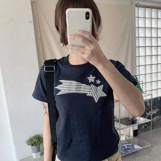 Star embroidered short-sleeve T-shirt