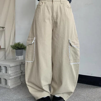 Lace pocket cargo pants