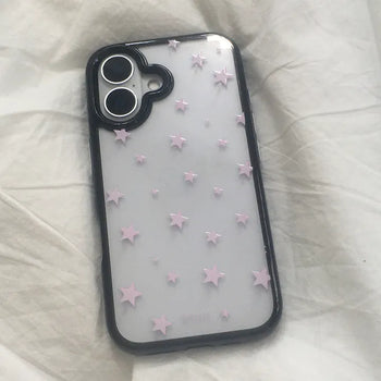 Purple Star Transparent Color Block iPhone Case