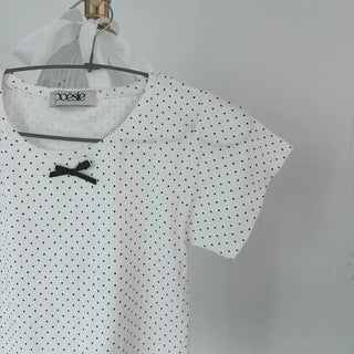 Japanese Vibe ₊˚✩彡  Dot Ribbon Mochi Slim Short Sleeve T-shirt