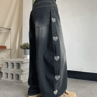 Heart Relay Denim Balloon Pants
