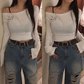Letney Asymmetrical Shirred T-shirt