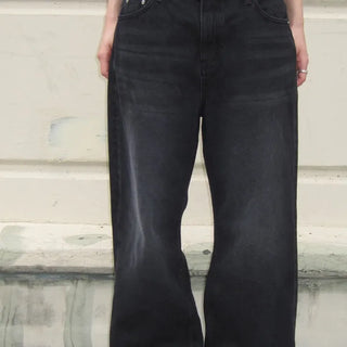Eyelet Point Denim Wide Pants Jeans