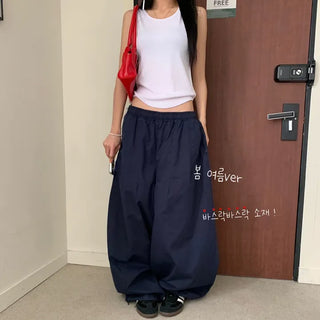 [Mega Fit/Cool!] Crisp Cotton Wide Unisex Elastic Waist Long Pants