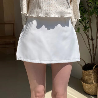 Send Daily A-Line Belted Undershorts Mini Skirt