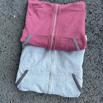 Koi Stripe Color Block Zip-Up Hoodie
