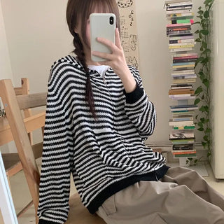 Ona Stripe Mesh Zip-up Hoodie