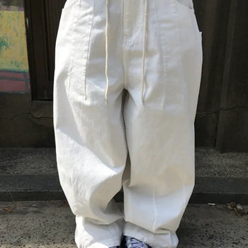 String Cotton Balloon Pants