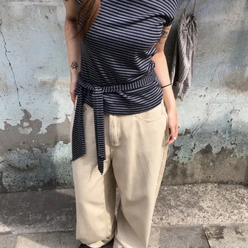 Striped Half-Open Tee