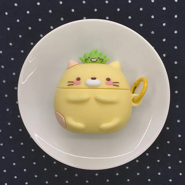 Pineapple Cat Silicone AirPods Case