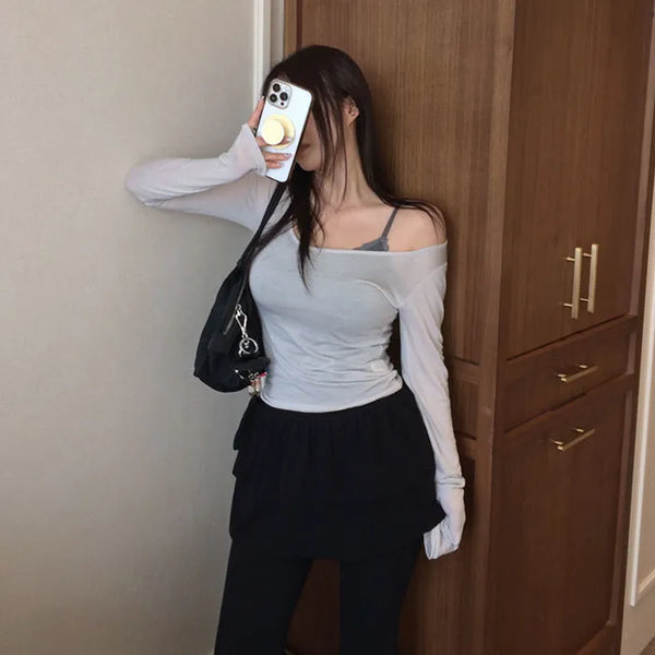Lovenin U-neck See-through T-shirt [Tencel 70%]