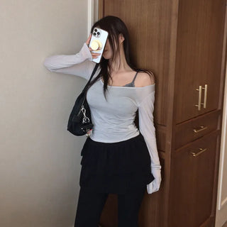 Lovenin U-neck See-through T-shirt [Tencel 70%]