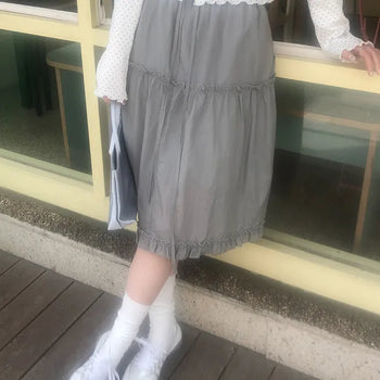 Lai Midi Elastic Skirt - Gray