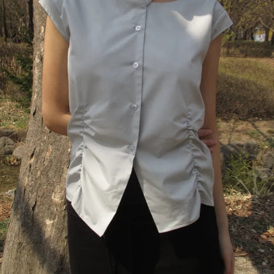 Neck strap short sleeve shirt (3 colors)