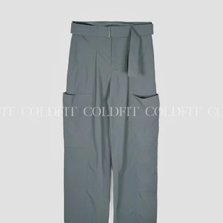 Belted nylon pants