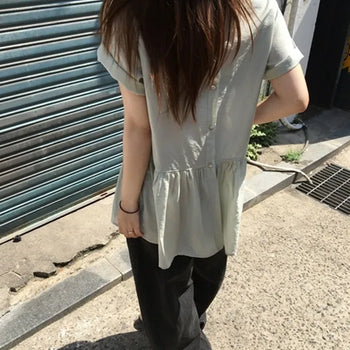 Two-way chiffon blouse dress