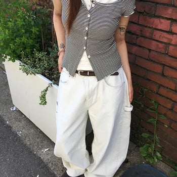 Jace Striped Short Sleeve Cardigan