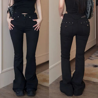 Lumen Studded Pocket Low Bootcut Pants