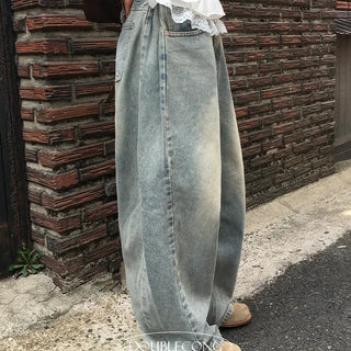 J Side Pintuck Wide Jeans