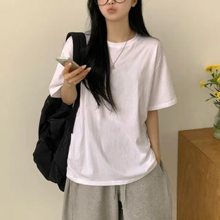 Plain Inner Round Neck Basic Fit Relaxed Fit Loose Fit Short Sleeve T-shirt, choose your style from basic fit to loose fit
