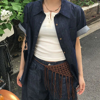 Cold Daily Denim Short Sleeve Shirt